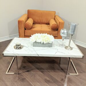 Miko White Faux Marble Coffee Table