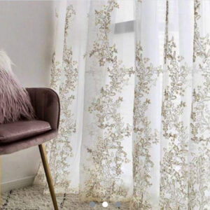 Kraftsmen Embroidered White Sheer Curtains