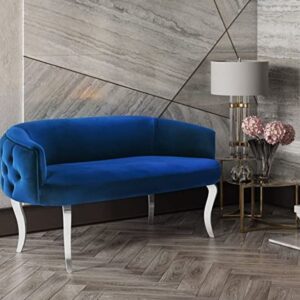 Cancun Chrome Legs & Velvet Upholstered Sofa Loveseat
